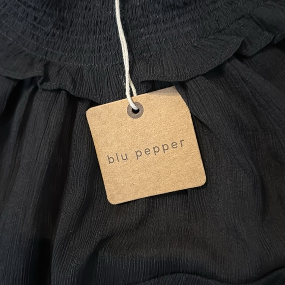 🌹NWT:BLU PEPPER SHEER HIGH NECK BLOUSE - Picture 8 of 11